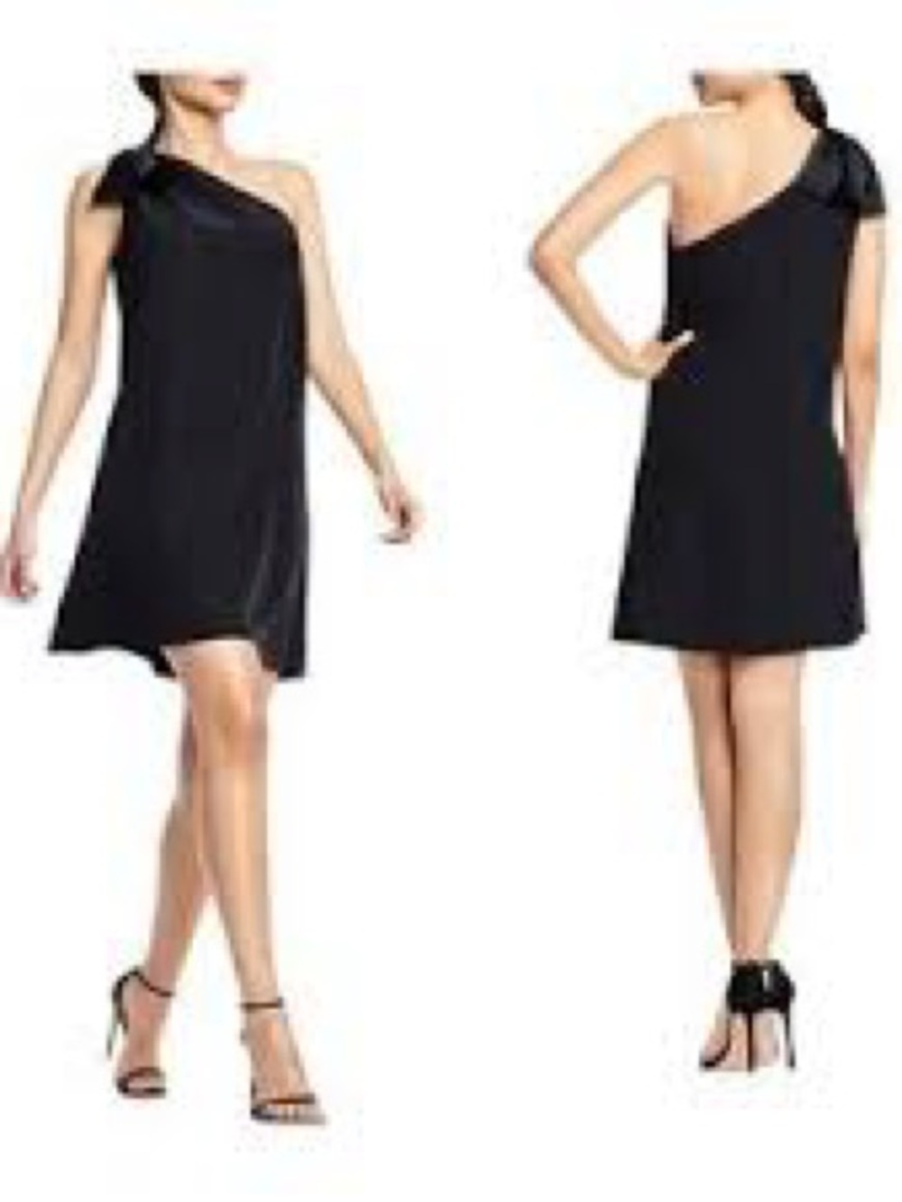 Aidan Mattox One-Shoulder Black Cocktail Dress Size 8
